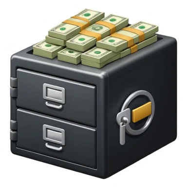 Dinero en una caja fuerte sticker