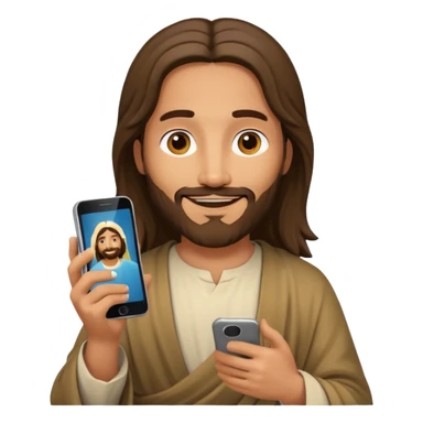 Jésus sur son téléphonesur son téléphone sticker