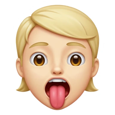 A shaking head emoji with tounge out sticker