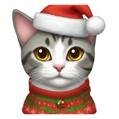 Domestic shorthair cat wearing Christmas outfit  sticker