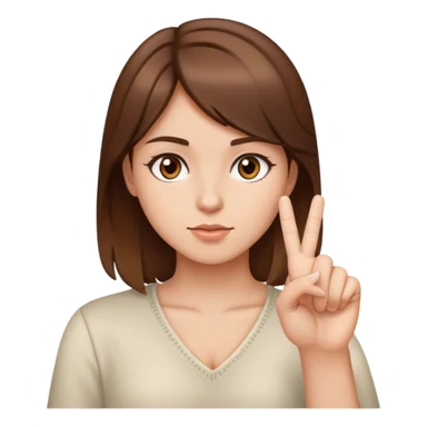 girl with brown hair and brown eyes with one middle finger up  sticker