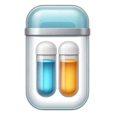 medicine capsule in case in nutral colors sticker