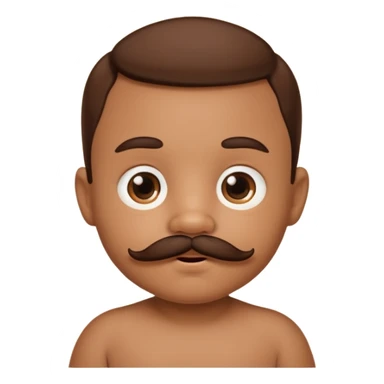 little brown baby with moustach sticker