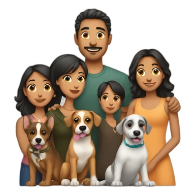a 8 members latino family with 6 dogs sticker