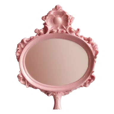 vintage rococo light pink hand mirror sticker