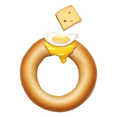 singular bagel with egg and cheese sticker