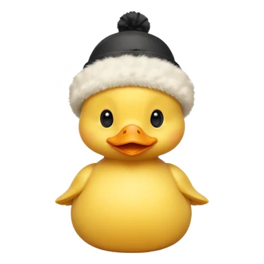 cute baby yellow duck with small hat sticker