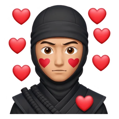 Ninja ojos de corazónes hombre sticker