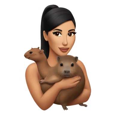 Kim kardashian with a capybara sticker