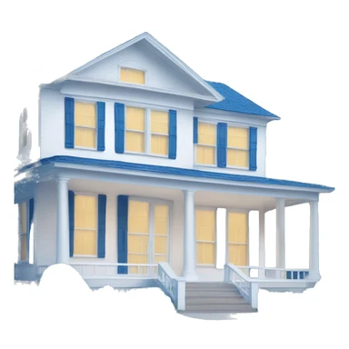 Big White House with blue shutters and wrap around porch sticker