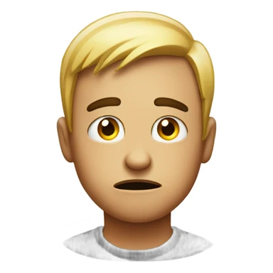 Emoji with one eyebrow raised looking concerned and confused with a side eye sticker