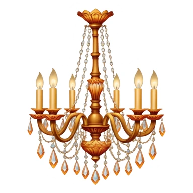 crystal warm-colored romantic chandelier sticker