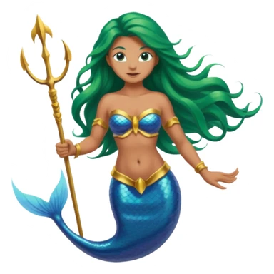 Mermaid with Trident – Warrior mermaid with weapon sticker