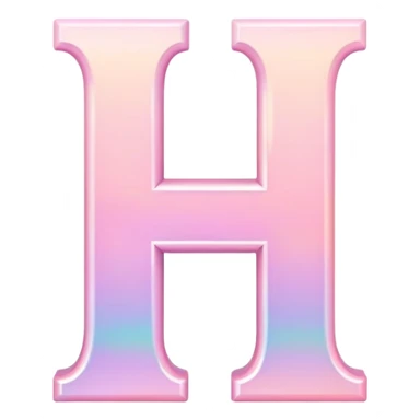 Iridescent pastel pink romantic Font setting icon with letter H sticker