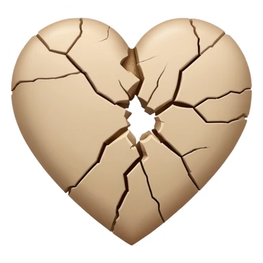 Beige broken heart  sticker