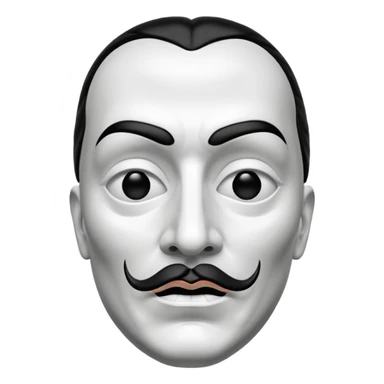 Money Heist, Dali mask (black-white), realistic sticker