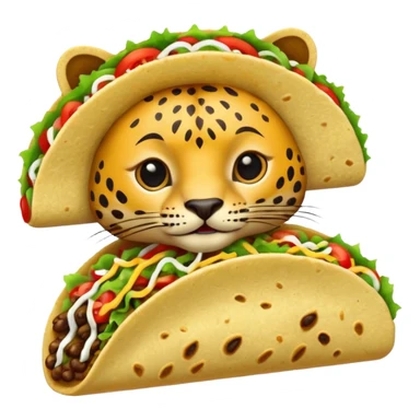taco eating leopard sticker