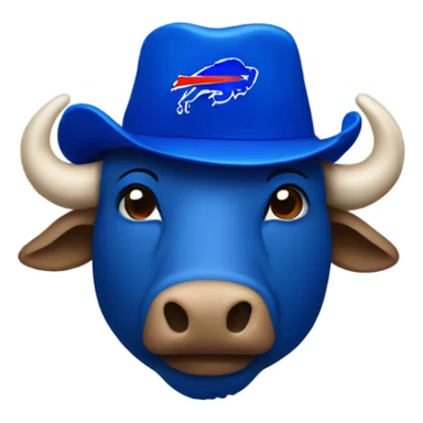 Buffalo wearing buffalo bills hat sticker