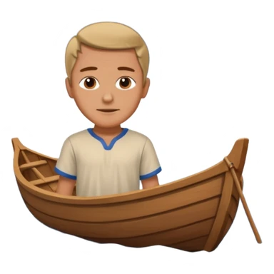 in medieval period  a man in a Boat sticker