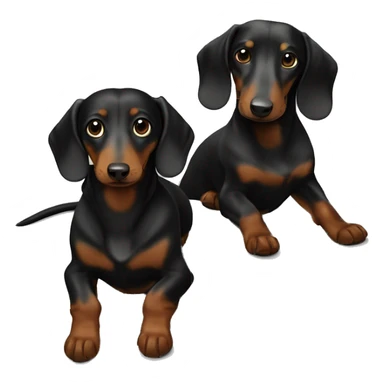 1 black daschund and 1 brown daschund friends sticker