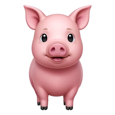 cinematic-[realistic pig]-realistic-full-body-standing-emoji,-tail-flicking-lazily,-head-tilted-dramatically,-sleek-[pink]-skin,-simplified-yet-realistic-focused-features,-highly-detailed,-glowing-with-an-almost-sarcastic-glow sticker