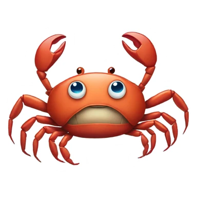 Crab holding a sigh sticker