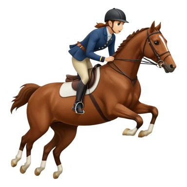 Horse jumping with rider sticker