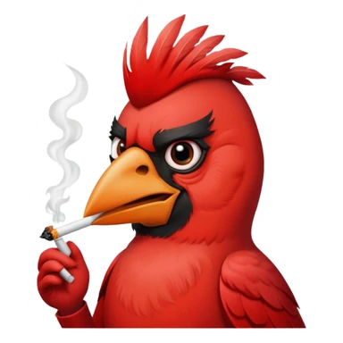 Red cardinal smoking a cigarette  sticker