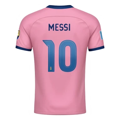 create an emoji of a pink football shirt that has MESSI 10 written on the back of it sticker