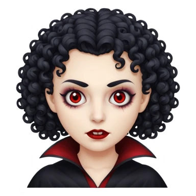 curly vampire with head optical sticker