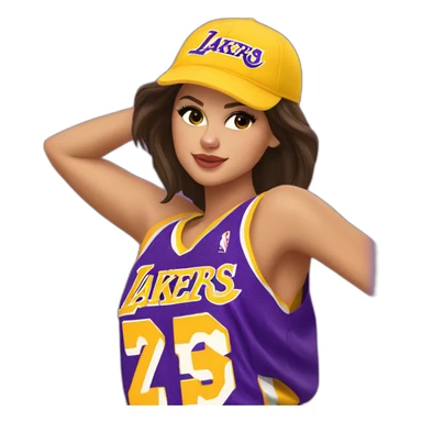 selena gomez in yellow lakers jersey sticker