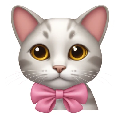 cat with coquette bow sticker