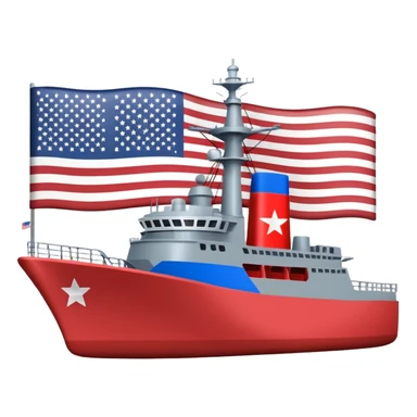 generate a very realistic American modern war ship with little flag sticker