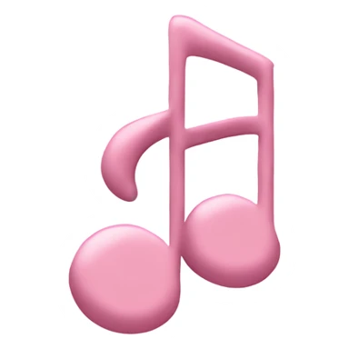 Pale pink music note with pale pink heart  sticker