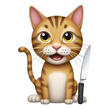 tabby cat with knife sticker