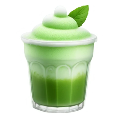 Iced matcha with powdered matcha cold foam on top sticker