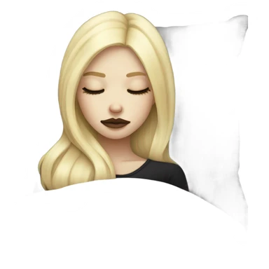 Blonde goth girl sleeping in bed on a pillow sticker