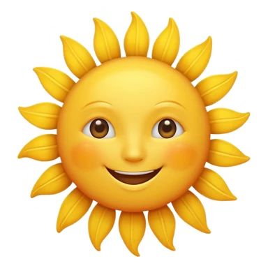 smiling sun emoji, simple, cheerful sticker