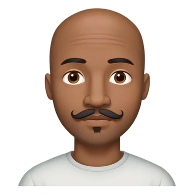 Oxumarê as a 37-year-old bald Black man with smooth oval head, indigenous facial features, mustache with goatee (no facial hair on sides of face), contour from chin to lips, and a mole on left side below lip sticker