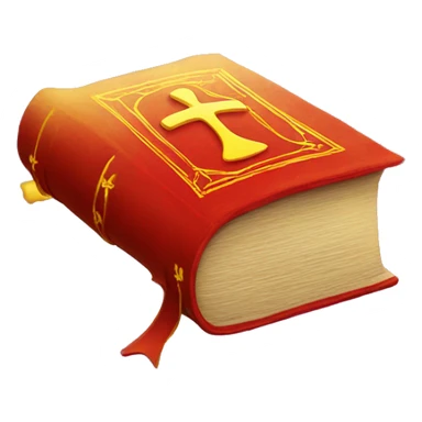 Red powerful Book with magic around yellow sticker