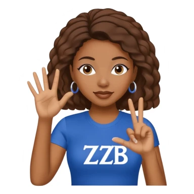 Zeta Phi Beta Sorority black women emoji. Make the logo ZφB sticker