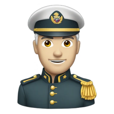 a military captain with white skin sticker
