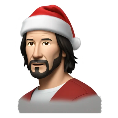 Keanu Reeves with santa hat sticker