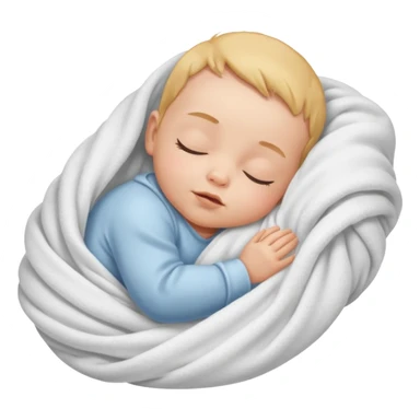Baby sleeping in a blanket sticker