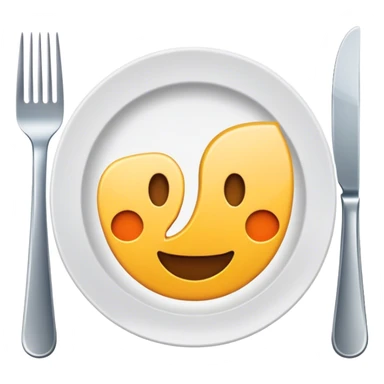 plate with a fork and a knife sticker
