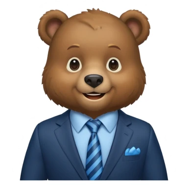 bear with suit and blue tie sticker