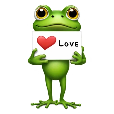 Frog holding sign saying I love you sticker
