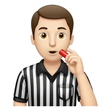 referee blowing whistle sticker