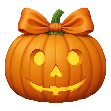 Pumpkin with bow sticker