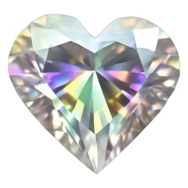 Heart shaped 56-carat iridescent diamond sticker